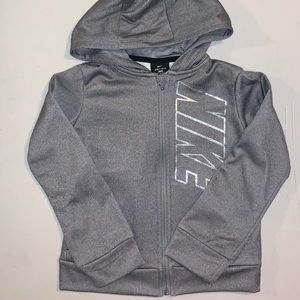 Nike dark grey heather zip up hooded sweatshirt